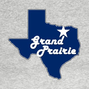 City of Grand Prairie Texas Lone Star State Map Navy Blue T-Shirt